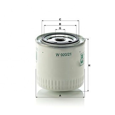 C W92021 10300882 126385A1 1504140 148459 A333220 2630795 Filtro de óleo Filtro parafusado