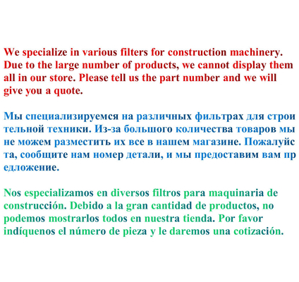 P167162 928766 1440832 59700674 HF167162 Filtro hidráulico de óleo para tractores Excavadora