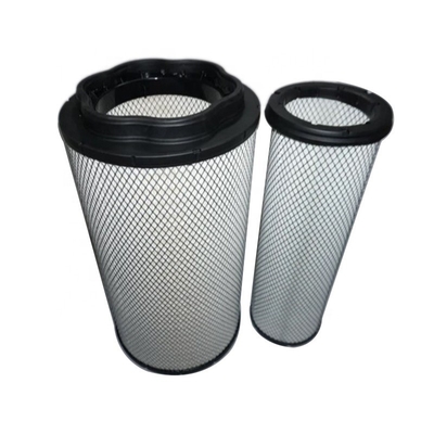 Cartucho de filtro de ar de fibra de vidro OEM 17500263 / 17500260 para peças de escavadeira Hydwell
