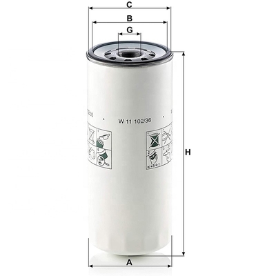 Instalação de automóveis FAP Filtro de óleo lubrificante W1110236 para caminhões P554004 2914809800 Serviços personalizados