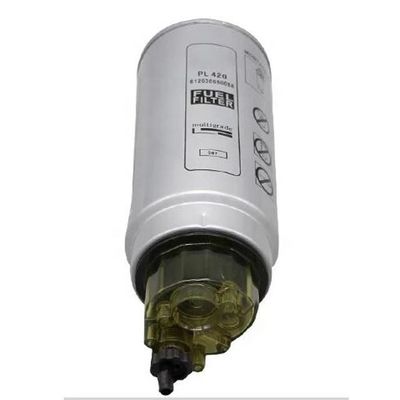 P550778 Filtro separador de combustível e água para peças de motores a diesel de tractores PL270 PL420 Papel de filtro Ferro